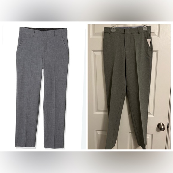 New NAUTICA Size 20R Big Boys Formal Gray Heather Poplin Pants - Picture 1 of 7